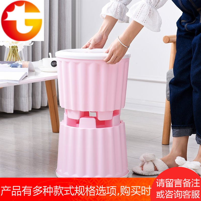 北欧风多功能创意换鞋收纳凳储物凳可坐人圆凳儿童玩具塑料小凳子