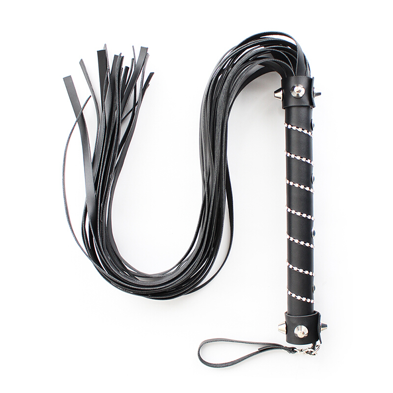 桃色缘 多款sp鞭打调情手拍鞭子蛇鞭长鞭马鞭皮鞭 sm情趣用品男女用器具SM私密游戏演出道具 黑色皮革D(长约45CM)高清大图
