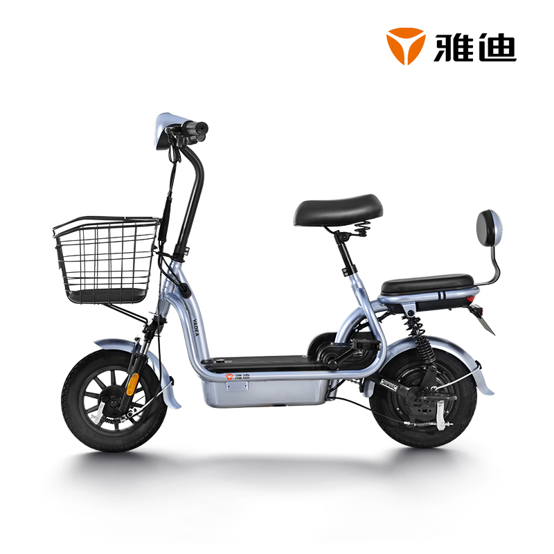 雅迪新款可可PLUS 48V可提锂电电动车时尚电动自行车 逸动灰