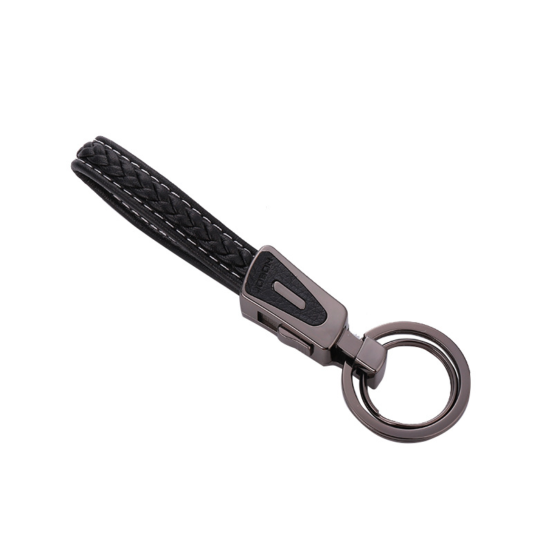 jobon中邦真皮钥匙扣个性时尚情侣汽车钥匙链挂件创意礼品双圈汽车钥匙扣ZB-198高清大图