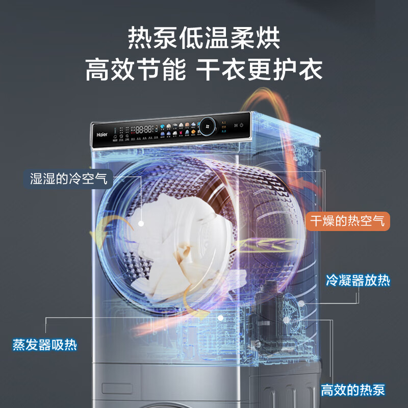 [当天发货包入户]海尔 H9 B10B10 叠黛和美洗烘套装 10公斤直驱洗衣机全自动+热泵烘干机家用组合 洗烘护一体式