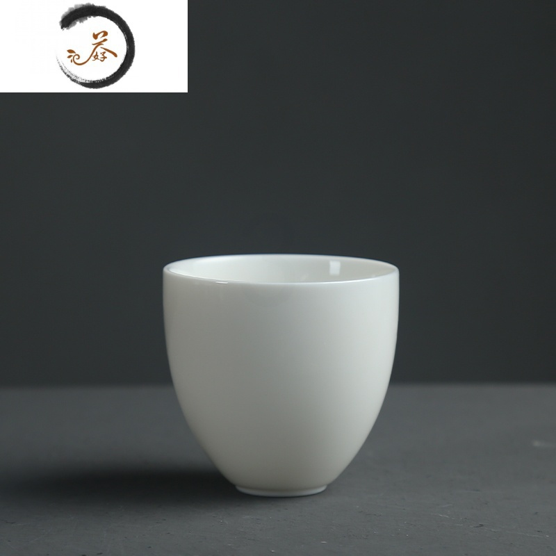 HAOYANGDAO德化白瓷茶杯陶瓷大单杯 陶瓷个人品茗杯薄胎白瓷茶具龙蛋杯