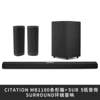 哈曼卡顿Citation MB1100 无线蓝牙杜比全景声回音壁音响5.1.2声道客厅家庭影院音箱 无线环绕 迷你旗舰黑