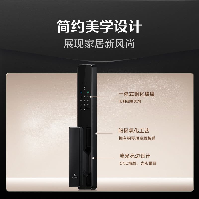 德施曼智能门锁人脸识别指纹密码锁家用入户门电子防盗锁小嘀Q2FD图片