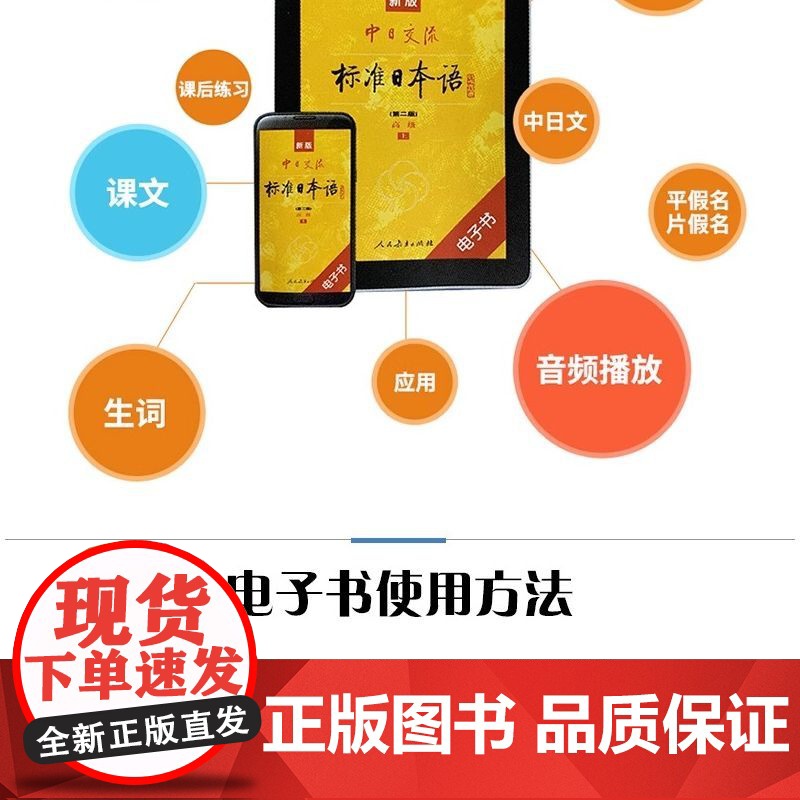 正版 新版中日交流标准日本语中级上下册 第二版 含上下册 CD两张及电子书 标日日语主教材新编日语自学零基础高清大图