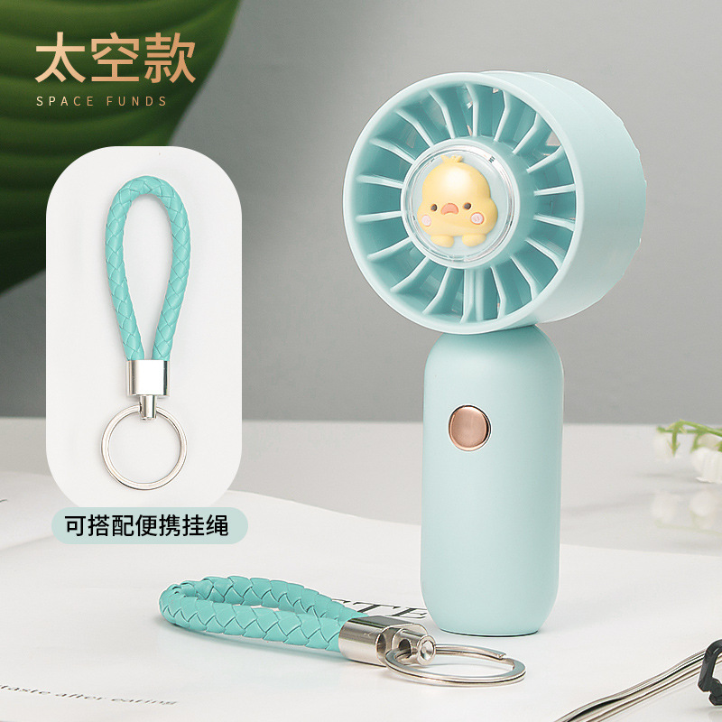 ccko夏天手持小风扇 桌面小风扇-【充电款】涡轮风扇-卡通蓝