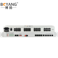 博扬 综合业务光端机 8E1+6路电话+24路磁石+2路百兆物理隔离网 单纤40km 机架式1对价