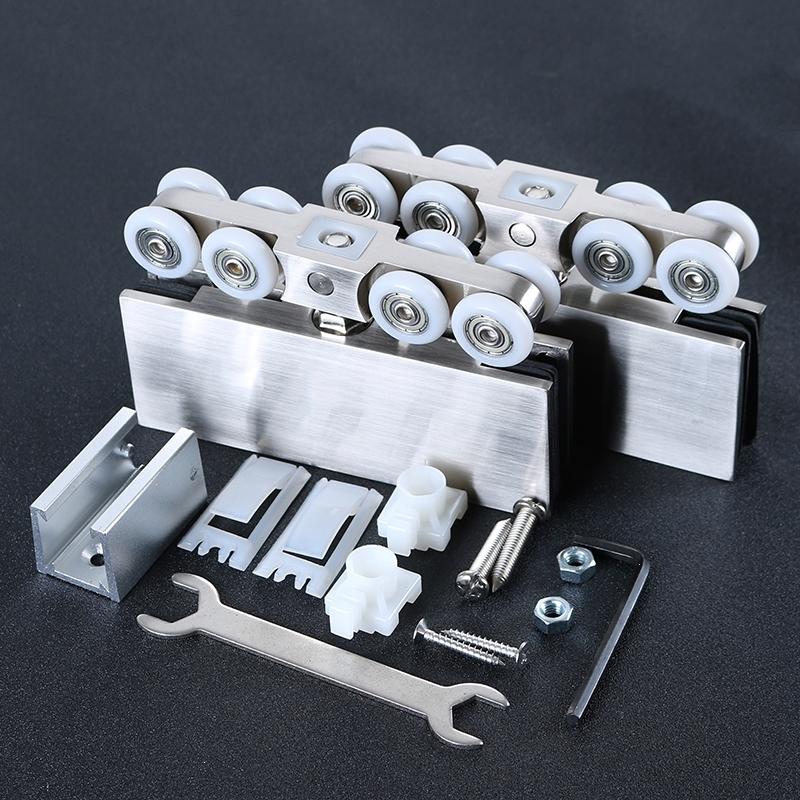 玻璃移门滑轮吊轨移推拉门吊轮古达轨道吊滑8轮玻璃门不锈钢吊轮1套