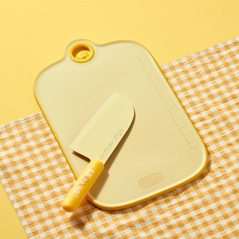 炊大皇小黄鸭菜板家用抗菌霉塑料案板厨房辅食切菜水果双面砧板 【中号】肉肉菜板+小黄鸭切片刀