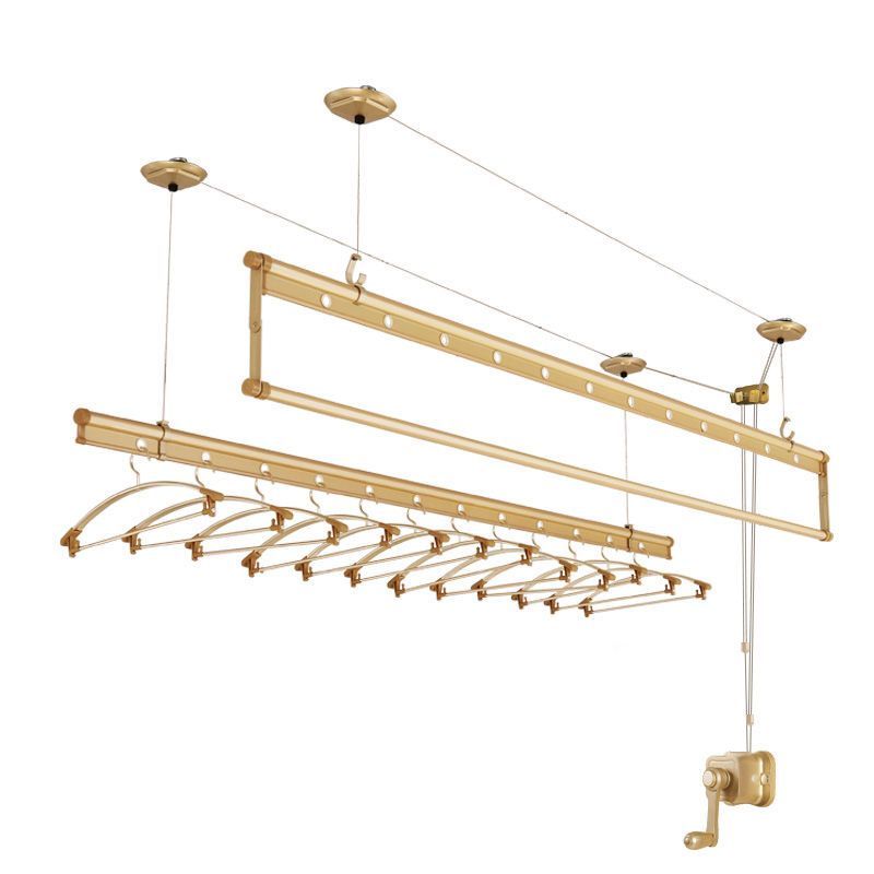 单杆升降晾衣架阳台手摇晾衣杆闪电客晒被双杆式太好凉衣架27米三杆银