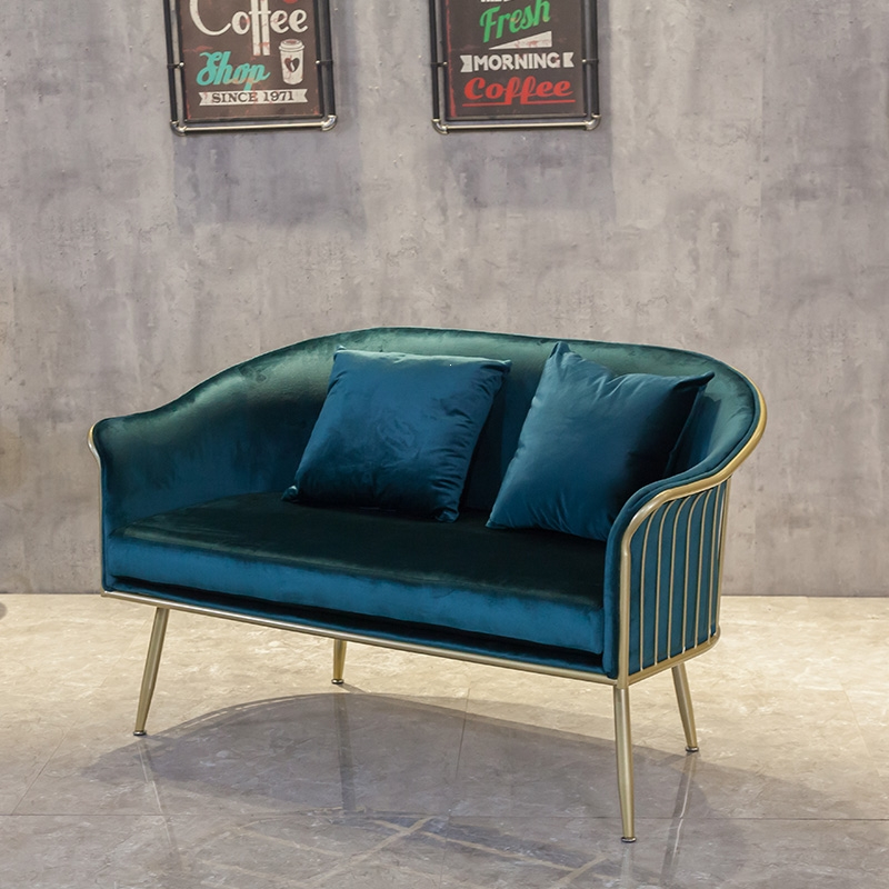 北欧铁艺沙发简约现代法耐轻奢小户型网红款服装店美容院工作室组合