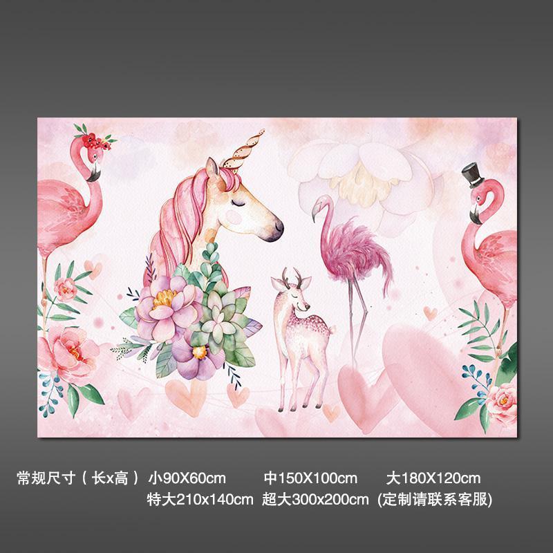 墙画贴纸自粘墙纸墙壁贴画ins火烈鸟墙贴网红少女心床头装饰壁画