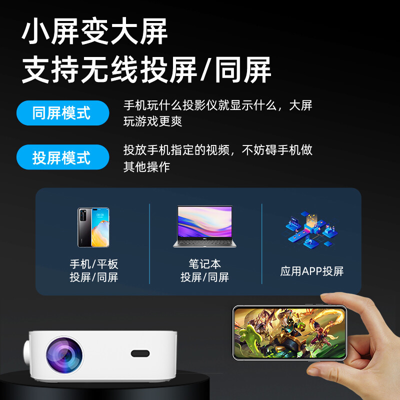 [2022]先科(SAST)Z7安卓版投影仪家用高清家庭影院无线wifi可连手机投屏1080P小型可连手机一体投墙上