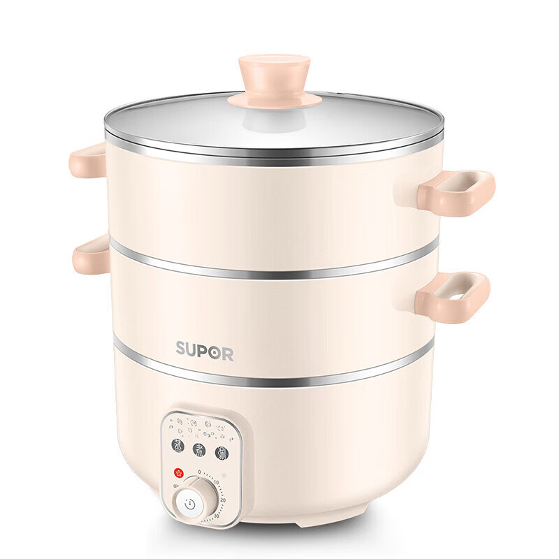 苏泊尔(SUPOR)煎炖多功能双层蒸笼304不锈钢不粘内胆双层煲体电蒸锅 ZN26YK18