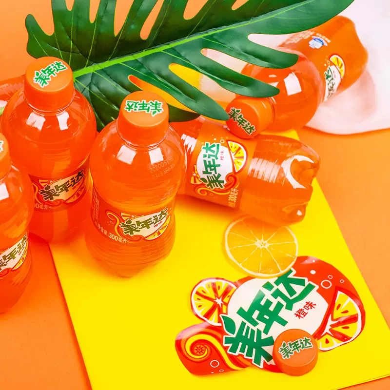 百事可乐 美年达 Mirinda 橙味汽水 碳酸饮料 300ml*6瓶 (新老包装随机发货)