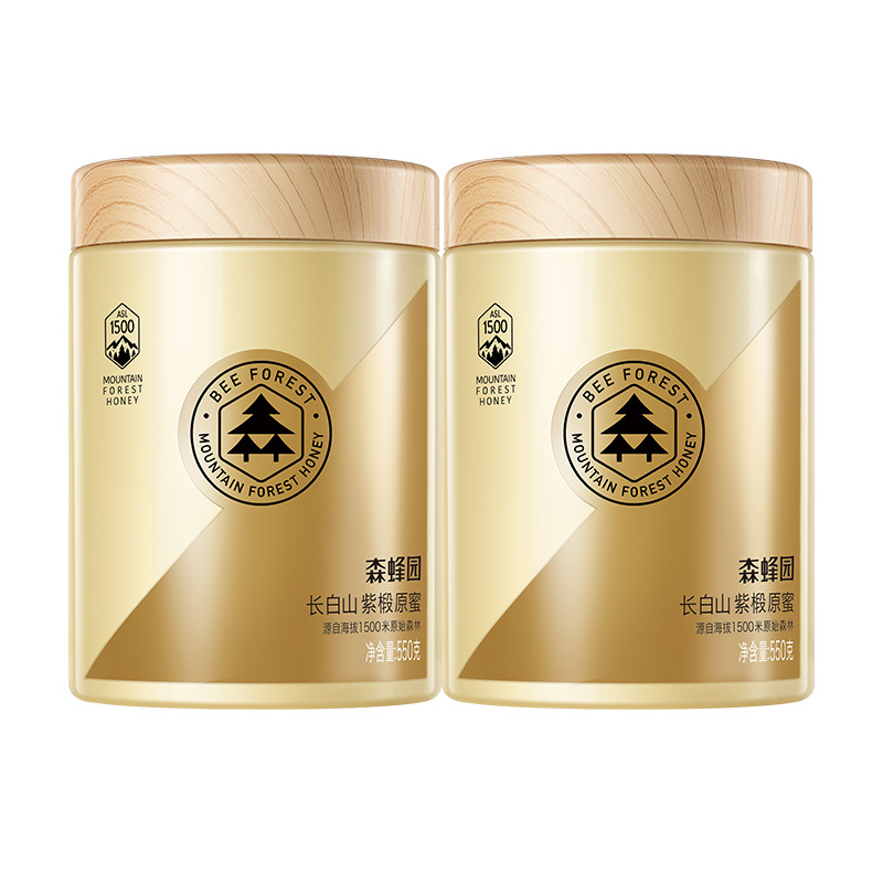 森蜂园 紫椴原蜜雪蜜550g*2 椴树蜂蜜礼盒装大礼包蜂蜜