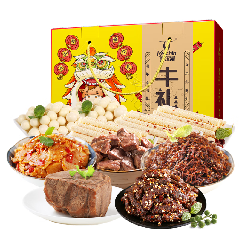 科尔沁休闲零食 肉干肉脯 牛礼礼盒1037g