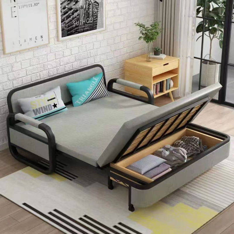 三折布艺沙发床折叠带储物沙发床12001900张