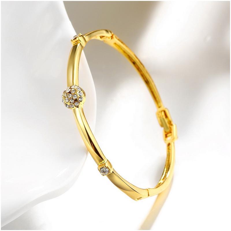 Z002 Women Gold Bracelet 女士水晶手镯镀18K玫瑰金日韩首饰配饰