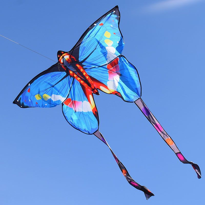2022年新款儿童成人微风易飞蝴蝶风筝运动户外玩具网红立体风筝 蓝色