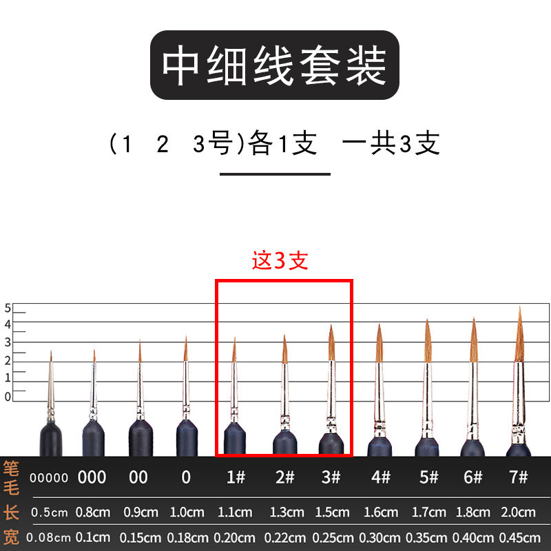 老师狼毫勾线笔石头画数字油画笔细水粉水彩描边笔手绘