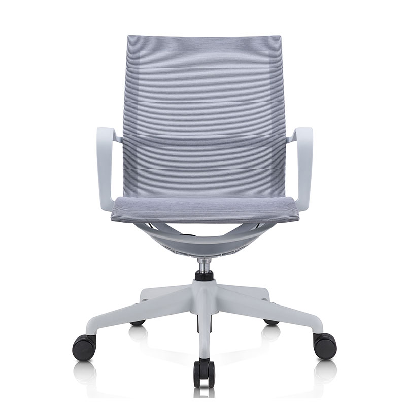 臻远 ZY-7462办公椅职员椅会议椅电脑椅中背网椅转椅 灰色高清大图