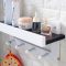 免打孔创意墙上挂衣架白色卧室实木衣帽架壁挂衣架客厅置物架挂钩 75CM 7钩 蓝+白