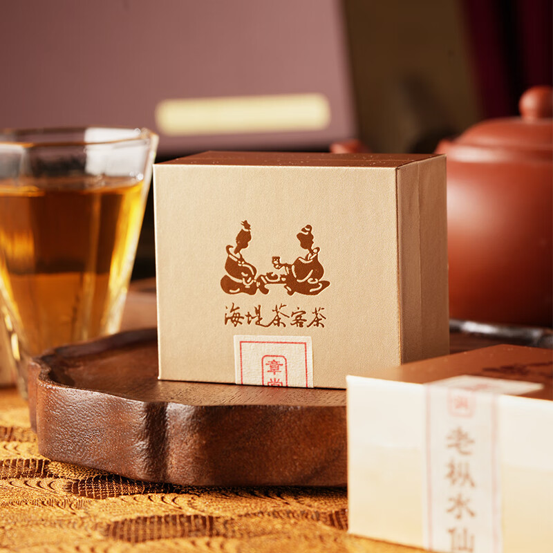 中茶武夷山正岩乌龙茶 肉桂大红袍茶叶高端礼盒装 送伴手礼小礼品长辈 海堤•章堂涧老枞水仙-乌龙茶礼盒100g高清大图