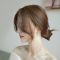 [模特佩戴款] 浅棕色 空气八字刘海假发片 中分刘海微卷一片式无痕自然真发头顶补发女