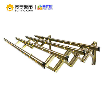 宝优妮包安装户外推拉折叠外四杆加长伸缩晾衣架DQ9009-15香槟 四杆3米+豪华支架