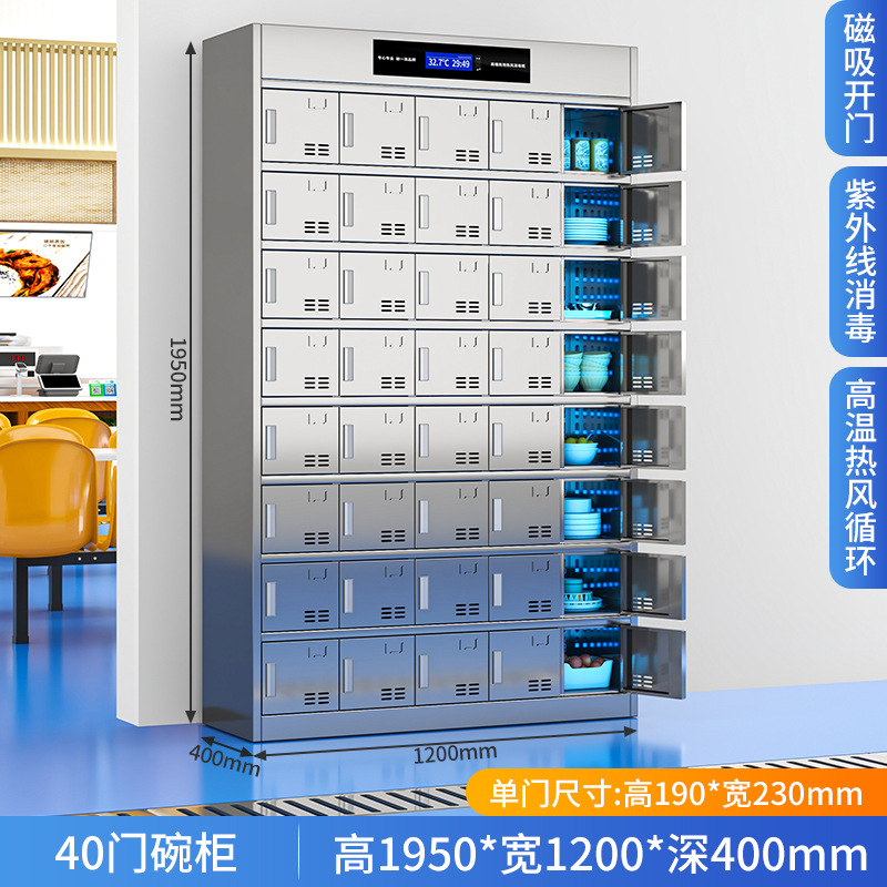 迅迈 40门碗柜 不锈钢食堂碗柜 40*120*195cm 单位;台