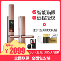 德施曼(DESSMANN)T700指纹锁智能猫眼多重开锁C级锁芯APP指纹密码卡片钥匙开门ios;Android红古铜