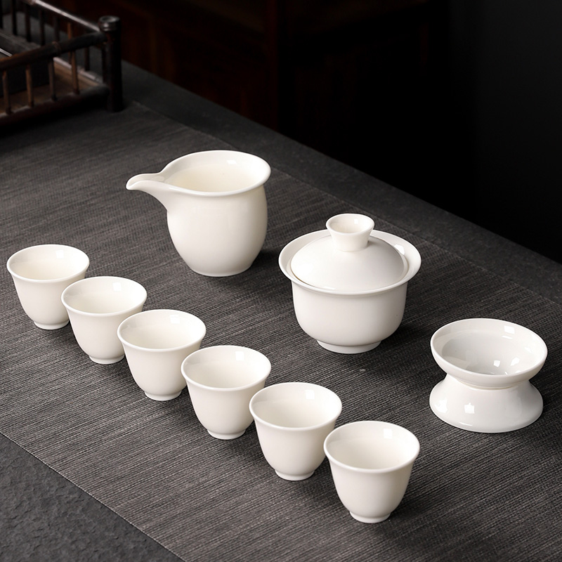 五拾缘 中国白盖碗茶具套组WSY-21C10高清大图