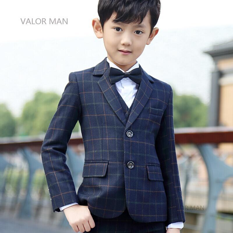 格子儿童西装童装宝宝西服套装男童小西装外套男花童礼服春