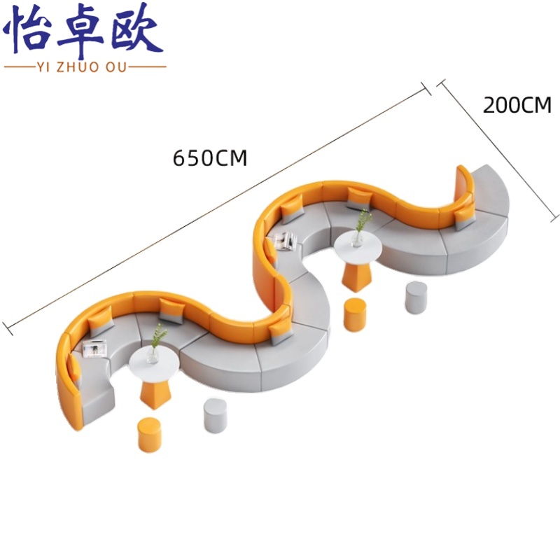 怡卓欧沙发七人位+2茶几+3圆凳高清大图