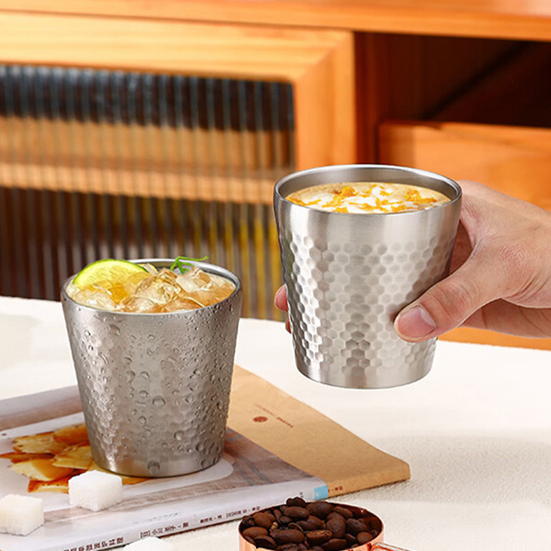 MAXCOOK锤纹杯180ml*2个装304不锈钢双层MCB4713高清大图