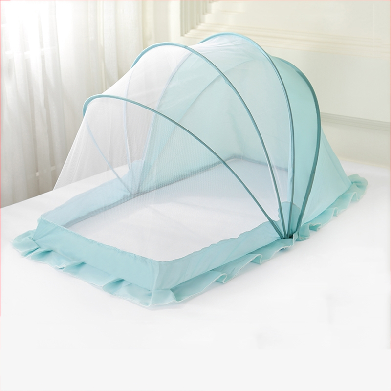 婴儿床蚊帐宝宝蚊帐防蚊罩智扣婴儿蚊帐小孩儿童床无底通用可折叠