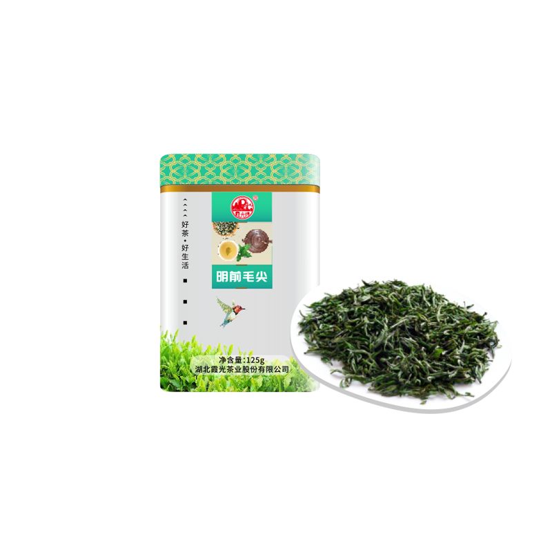 霞光牌 当年绿茶清香型明前毛尖125克罐装