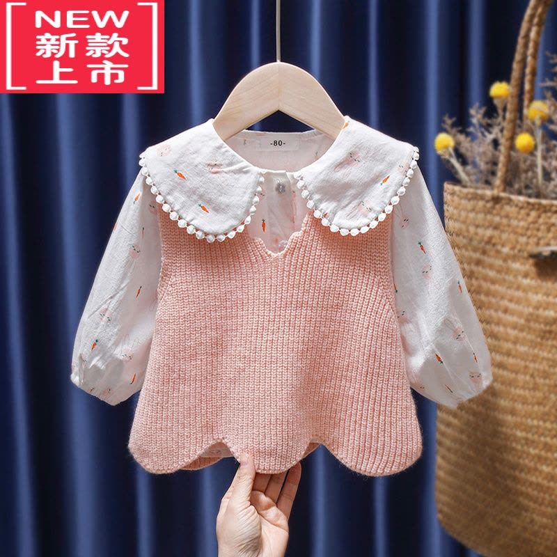 可莉允女童毛衣秋装新款宝宝儿童马甲男孩婴儿背心洋气外穿小童针织衫图片