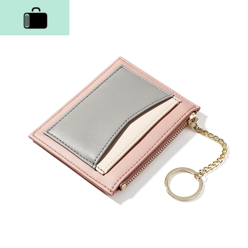 2019小巧卡包超薄可爱简约便捷卡套女韩版迷你银行卡一体包零钱包NEWLAKE 粉红色