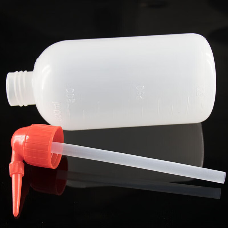 海斯迪克HKCL-507 加厚带刻度弯头洗瓶 冲洗瓶 吹气瓶 500mL(10个)