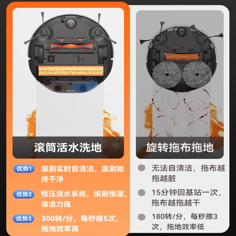 uwant友望洗地扫地机器人活水扫拖吸一体全能基站U300