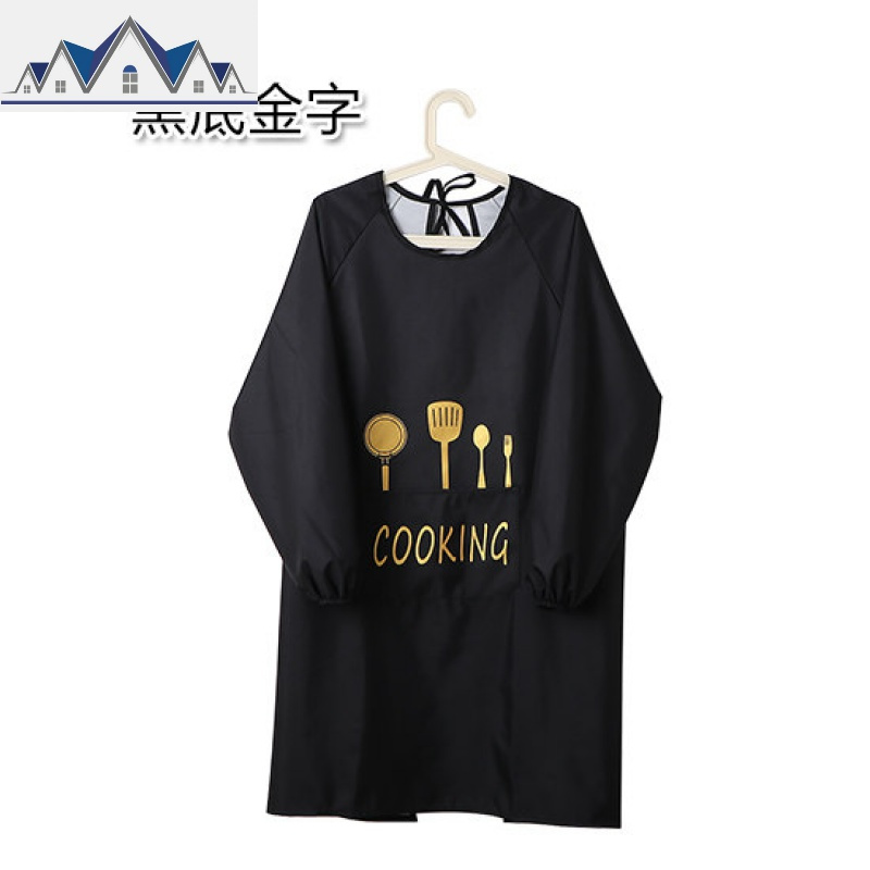 女可爱防水围裙 家用防油罩衣大人时尚冬长款烧菜衣服围腰 三维工匠