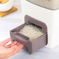 唐宗筷 储米箱12kg 升级抽拉式 创意米缸定制 防虫防潮 家用加厚透明塑料米缸 自动计量米桶 C6831