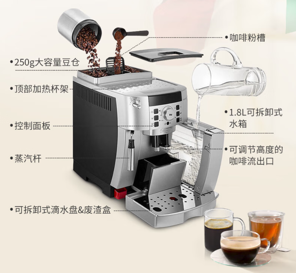 咖啡机 全自动咖啡机 ECAM22.110SB 银色
