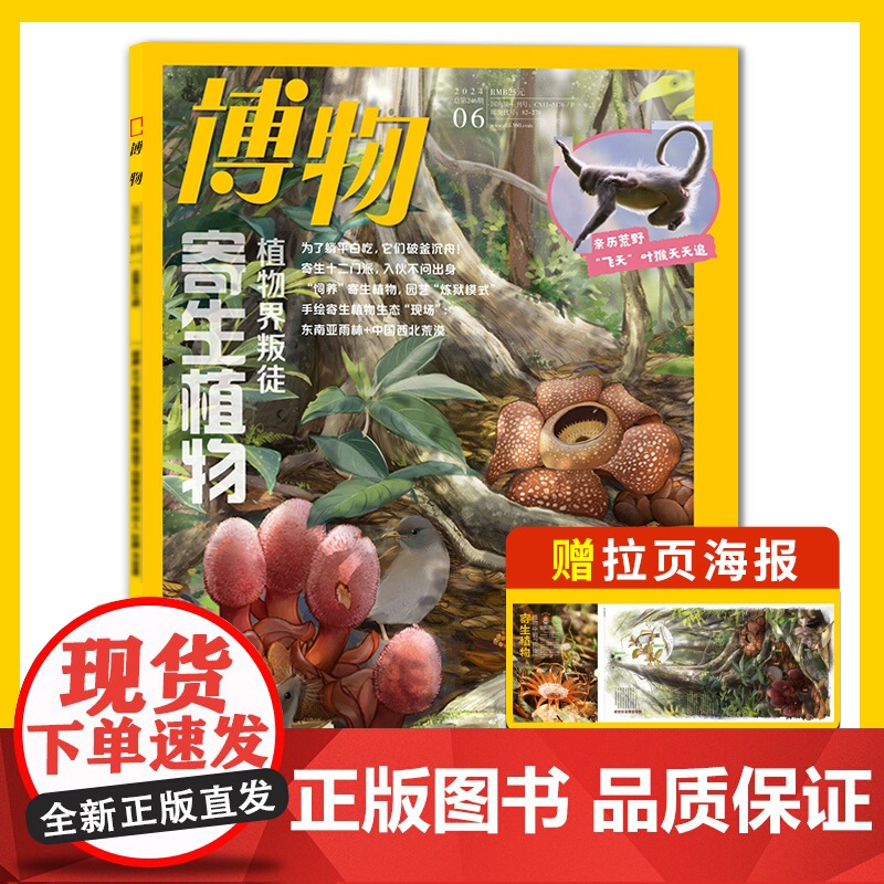赠拉页海报【】博物杂志 2024年6月 寄生植物 为躺平而努力 『饲养』寄生植物,园艺『地狱模式』