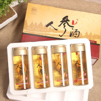 鸿洋山庄人参酒白酒长白山42度4瓶装整箱礼盒东北人参枸杞酒泡酒 30天左右发哈