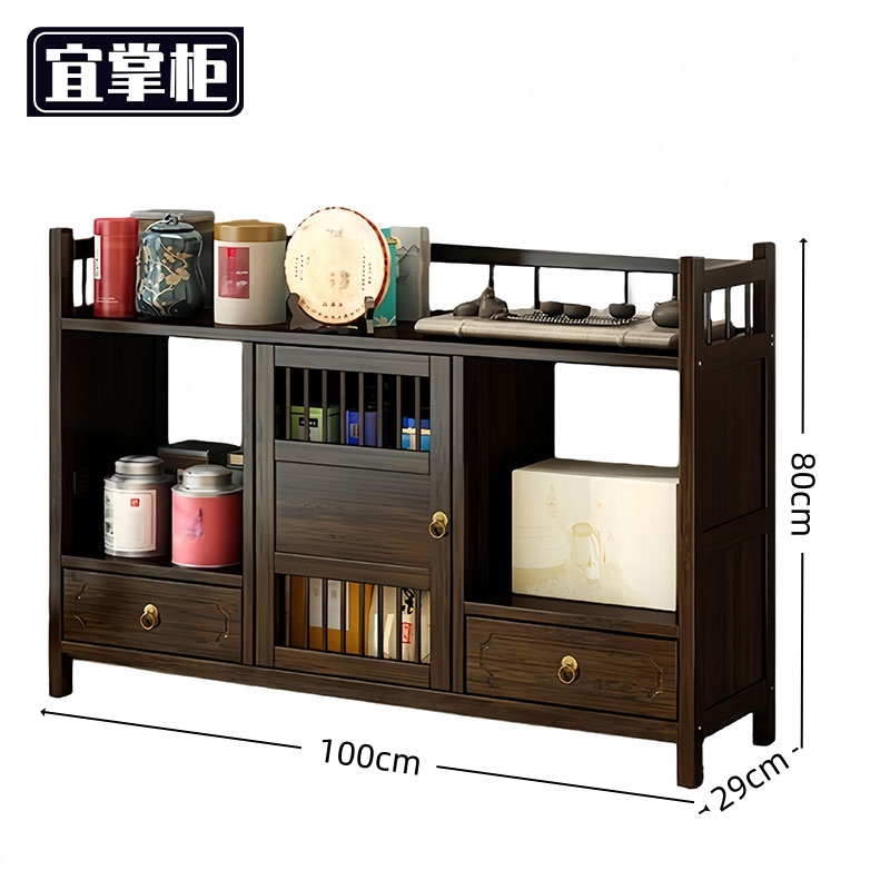 宜掌柜 茶柜置物架 茶柜置物架单门100*29*80cm台