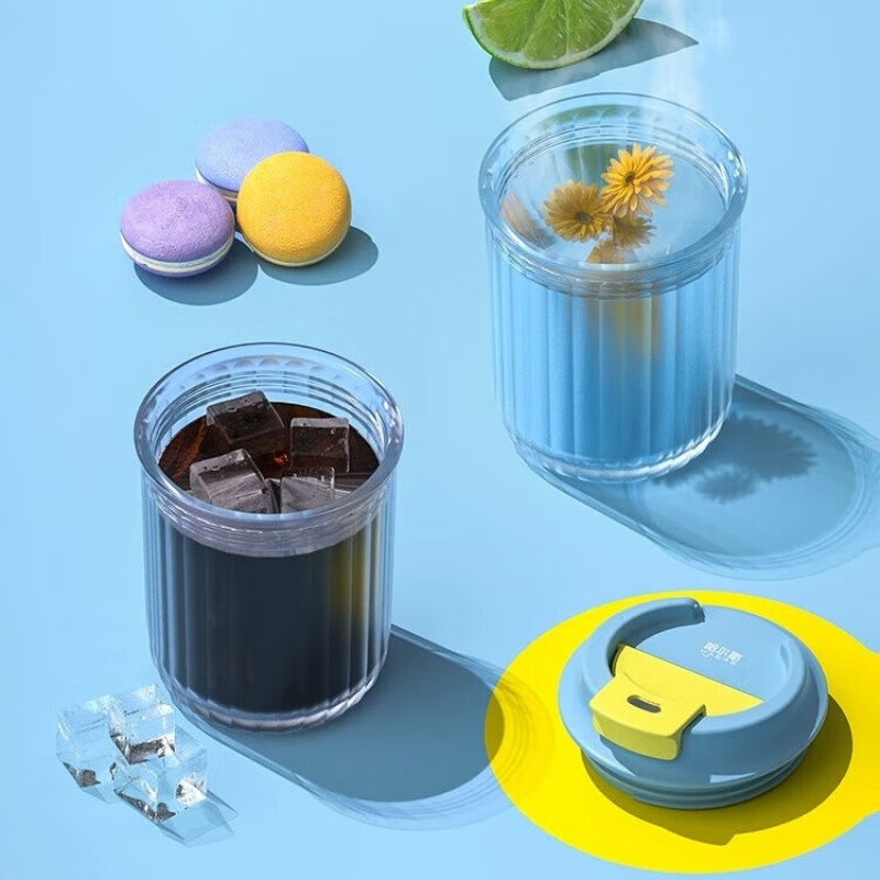 哈尔斯tritan塑料杯女生高颜值办公室随行咖啡水杯子360ml HTR-360-112葡萄紫 360ml高清大图