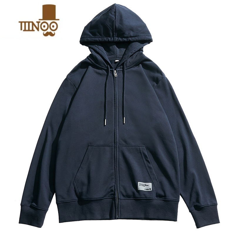 YANXU2023年新款款拉链连帽卫衣男士运动外套加绒大码开衫上动高清大图
